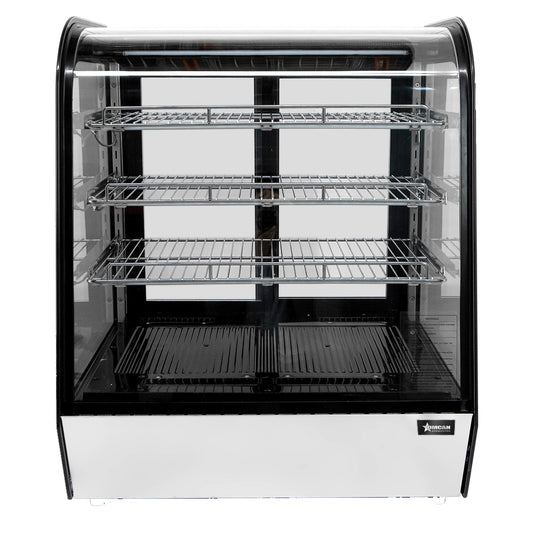 Omcan 47448 5 cu. ft. (145 Liters) 28" Curved Glass Countertop Refrigerated Display