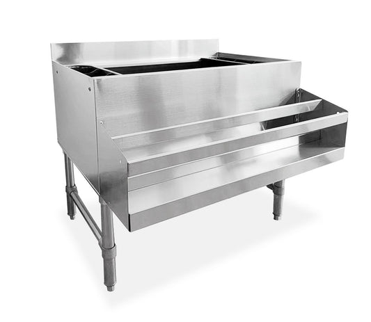 Omcan 47519 24" Ice Bin with 3" Backsplash and 2 Holders