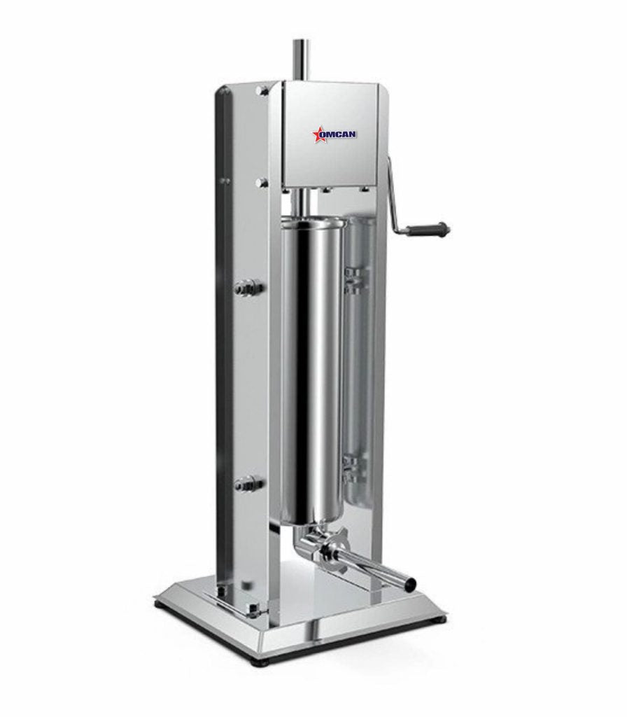 Omcan 47539 15 lbs/7 kg Manual Stainless Steel Vertical Gear Drive Sausage Stuffer