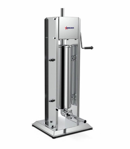 Omcan 47539 15 lbs/7 kg Manual Stainless Steel Vertical Gear Drive Sausage Stuffer
