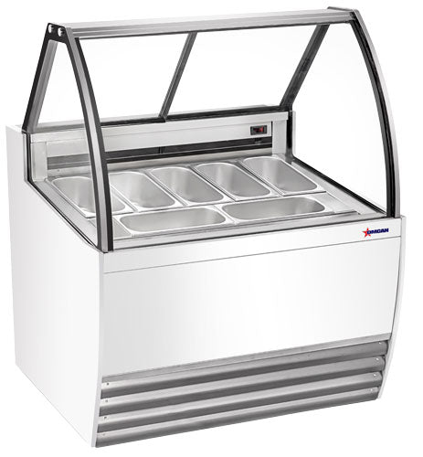 Omcan 47571 41" Gelato Display Showcase (White Exterior) with 7 Pans