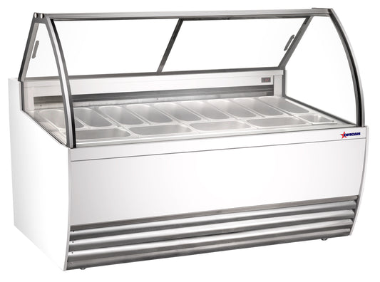 Omcan 47572 69.5" Gelato Display Showcase (White Exterior) with 13 Pans