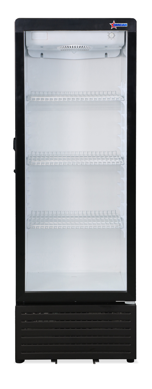 Omcan 47586 21" Black Single Glass Door Refrigerated Showcase