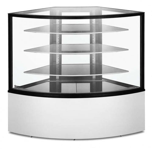 Omcan 47708 12.4 cu.ft (475 L) 59" Glass Floor Refrigerated Corner Display Case
