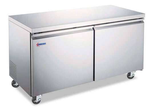 Omcan 50056 12 cu. ft. / 338 L 47" 2-Door Undercounter Refrigerator