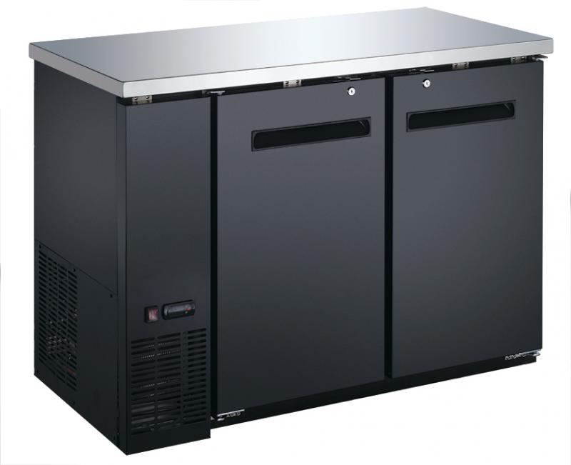 Omcan 50057 11.8 cu. ft. 49" 2-Door Solid Bottle Cooler