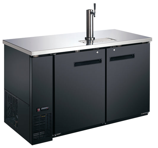 Omcan 50067 19 cu.ft. 59" 2-Door Solid Doors Kegerator / Beer Bottle Dispensers with One Tap