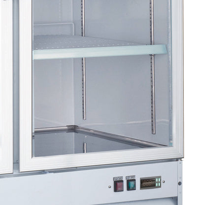 Omcan 50075 45 cu.ft / 1270 L 53" White Three Swing Glass Door Freezer