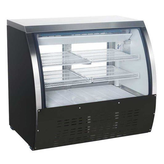 Omcan 50077 47" Floor Refrigerated Showcase with Black Coated Steel Exterior