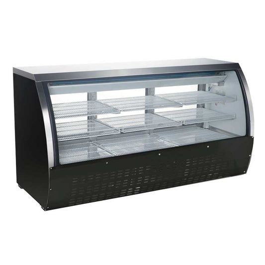 Omcan 50078 82" Floor Refrigerated Showcase with Black Coated Steel Exterior
