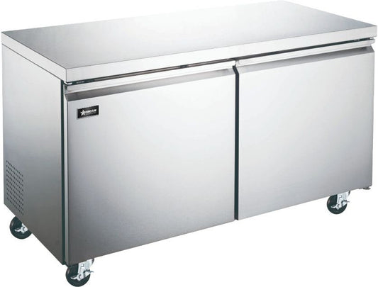 Omcan 50093 15 cu.ft. (425 L) 60" 2-Door Undercounter Refrigerator