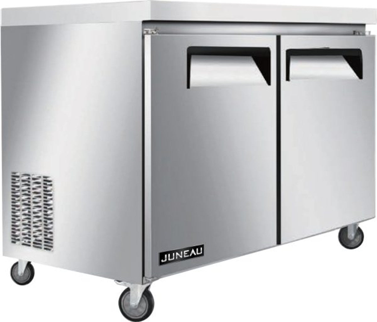 Omcan 58013 4.9 cu.ft./138 L 36" Double Door Stainless Steel Undercounter Juneau Freezer