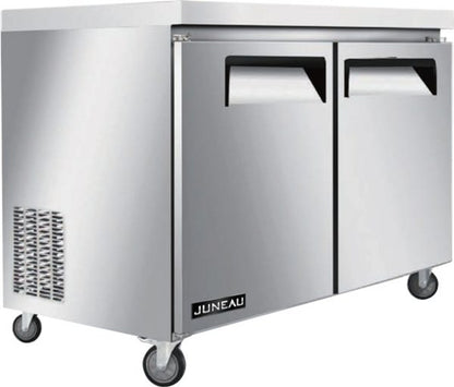 Omcan 58013 4.9 cu.ft./138 L 36" Double Door Stainless Steel Undercounter Juneau Freezer