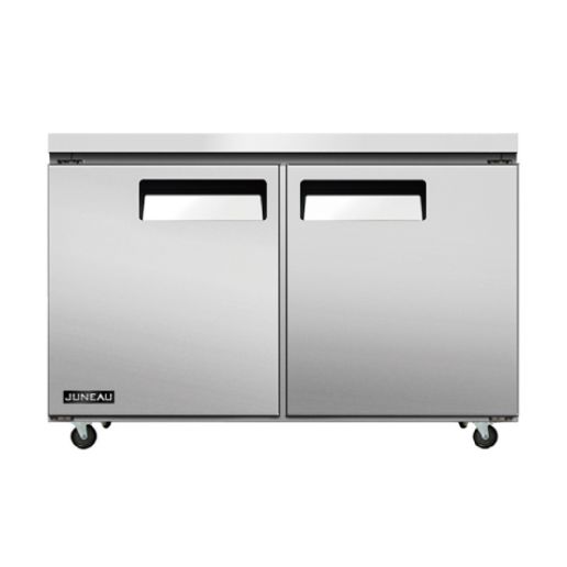 Omcan 58014 6.7 cu.ft. 48" Double Door Stainless Steel Undercounter Juneau Refrigerator