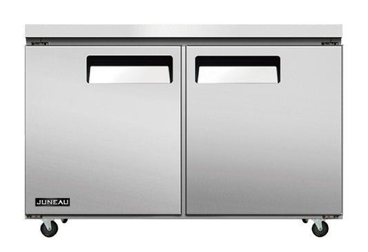 Omcan 58015 6.7 cu.ft./187 L 48" Double Door Stainless Steel Undercounter Juneau Freezer