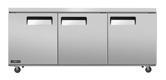 Omcan 58019 11 cu.ft./308 L 72" Double Door Stainless Steel Undercounter Juneau Freezer