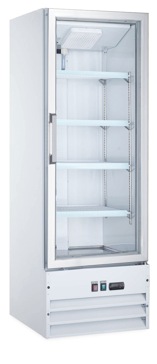 Omcan 59033 8.5 cu.ft / 240 L 22" White Glass Door Aurora Refrigerator