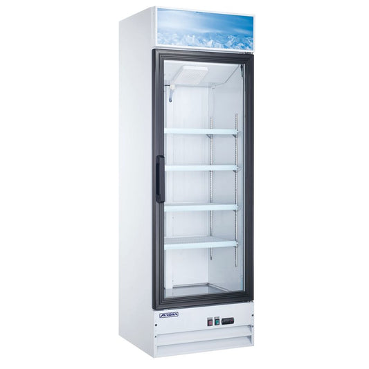 Omcan 59035 382 L 26" Single Door Glass Door Aurora Display Refrigerator