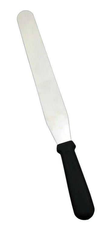 Omcan 80000 Stainless Steel Bakery Spatula with 7 15/16" x 1 1/4" blade and Black Plastic Handle