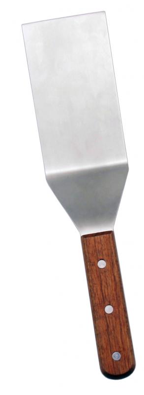 Omcan 80019 4-1/8" x 3 3/4" Kitchen Steak/Burger Turner with Wood Handle