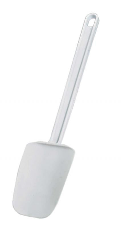 Omcan 80027 10" White Rubber Spoonula with Plastic Handle