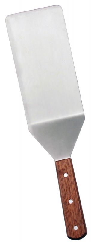 Omcan 80079 Kitchen Turner with Cutting Edge and 5" x 6" Blade with Wooden Handle