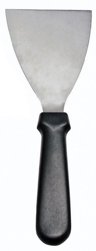 Omcan 80084 4 1/2" x 3" Pan Scraper with Black Plastic Handle