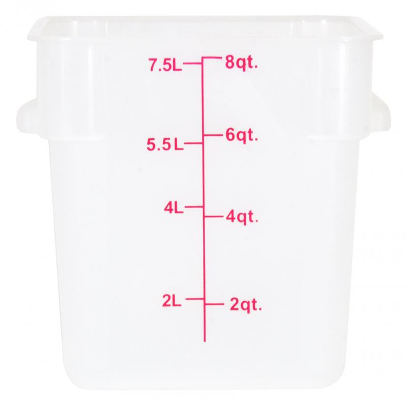 Omcan 80193 8 Qt Translucent Square Polypropylene Food Storage Container