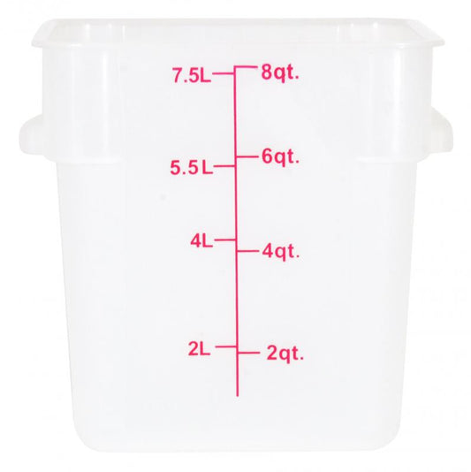 Omcan 80193 8 Qt Translucent Square Polypropylene Food Storage Container