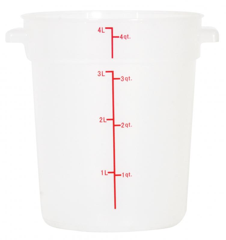 Omcan 80194 4 Qt Translucent Round Polypropylene Food Storage Container