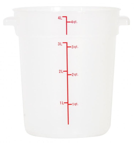 Omcan 80194 4 Qt Translucent Round Polypropylene Food Storage Container
