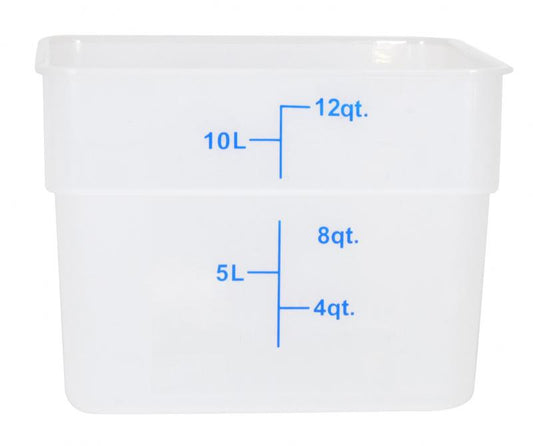Omcan 80199 12 Qt Translucent Square Polypropylene Food Storage Container