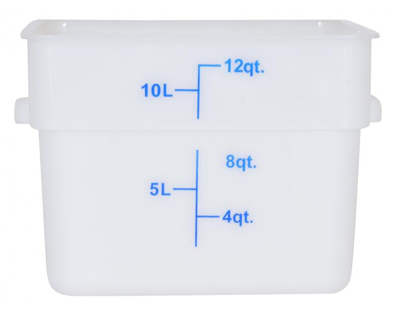 Omcan 80201 12 Qt White Square Polypropylene Food Storage Container