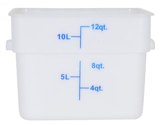 Omcan 80201 12 Qt White Square Polypropylene Food Storage Container