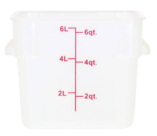 Omcan 80203 6-Qt Translucent Square Polypropylene Food Storage Container