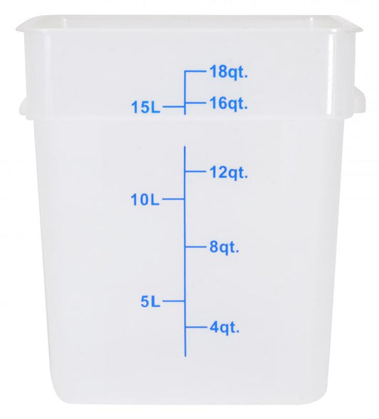 Omcan 80205 18 Qt Translucent Square Polypropylene Food Storage Container