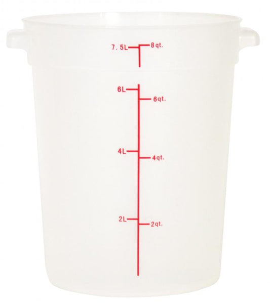 Omcan 80213 8 Qt Translucent Round Polypropylene Food Storage Container