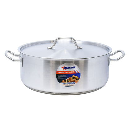 Omcan 80428 20 Qt Stainless Steel Brazier with Cover