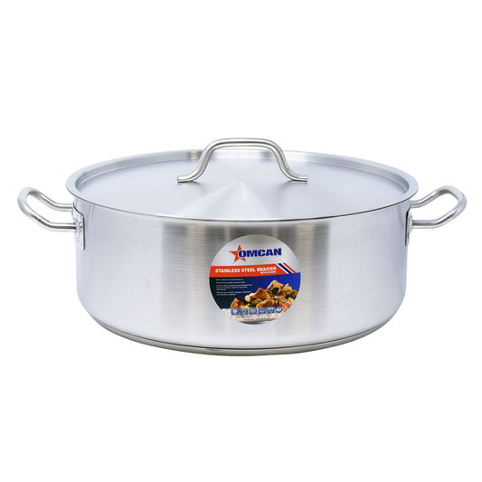 Omcan 80428 20 Qt Stainless Steel Brazier with Cover