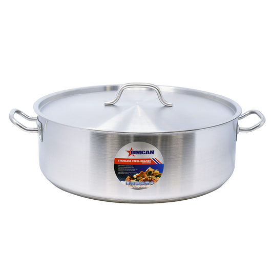 Omcan 80429 25 Qt Stainless Steel Brazier with Cover