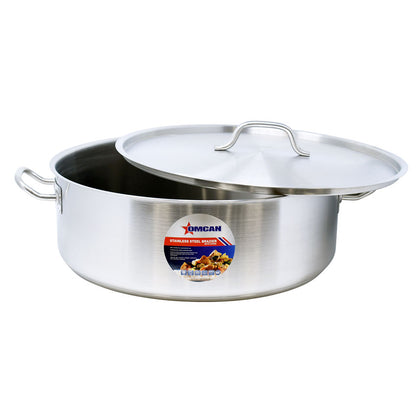 Omcan 80429 25 Qt Stainless Steel Brazier with Cover