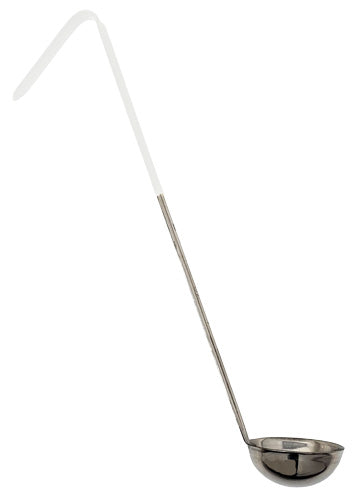 Omcan 80763 3 oz One-Piece Stainless Steel Ladle with Ivory Handle