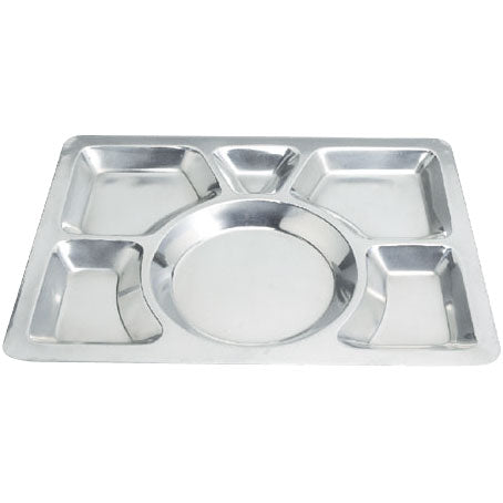 Omcan 80776 6-Compartment Stainless Steel Mess Tray