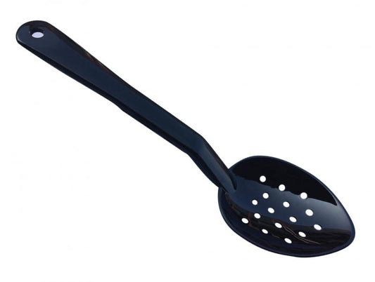 Omcan 85093 11" Black Polycarbonate Perforated Serving Spoon