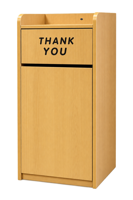 Omcan 43840 Natural Wood Trash Receptacle for 36 Gallon Bin