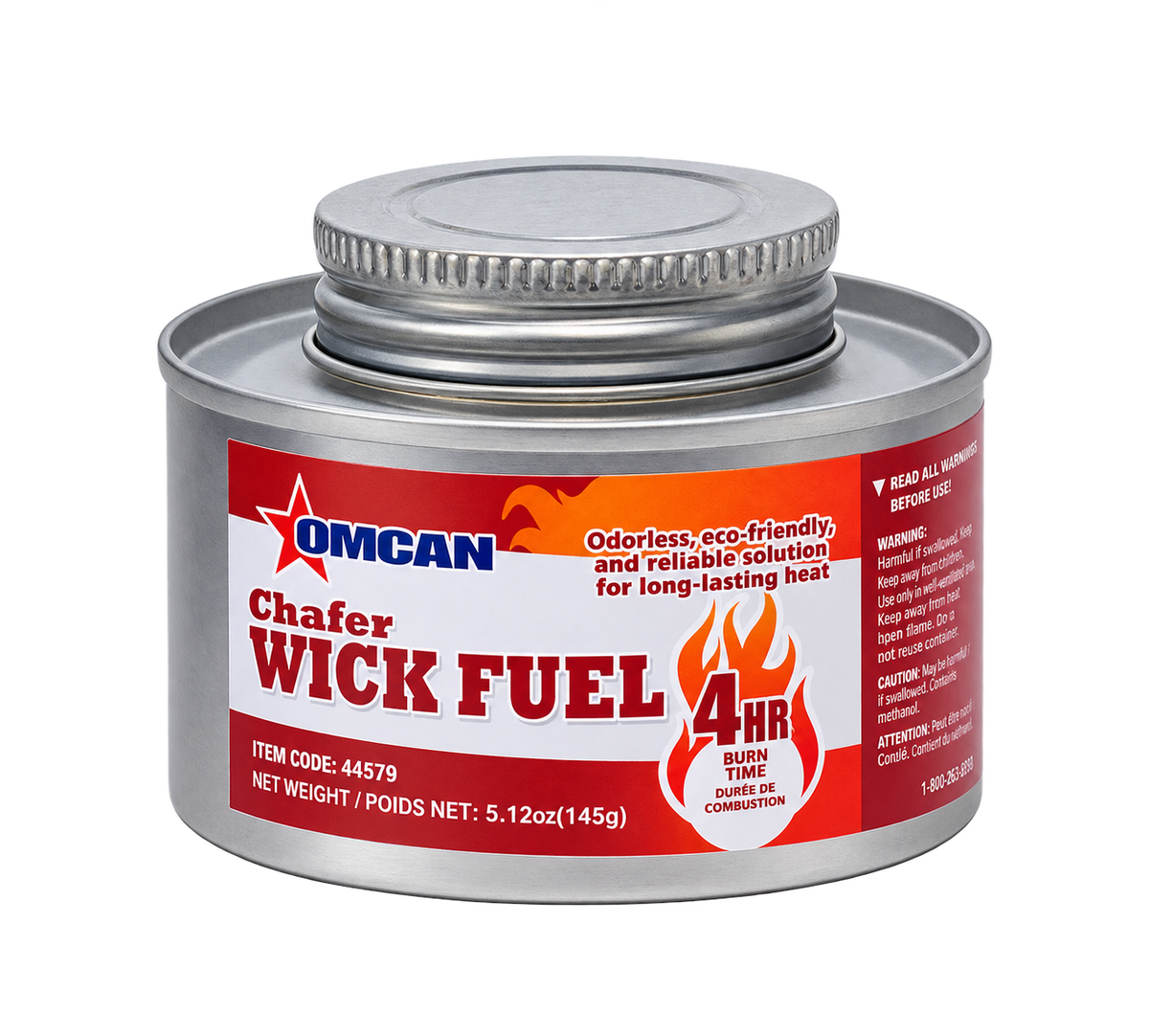 Omcan 44579 4 Hour Wick Chafing Dish Fuel with Safety Twist Cap