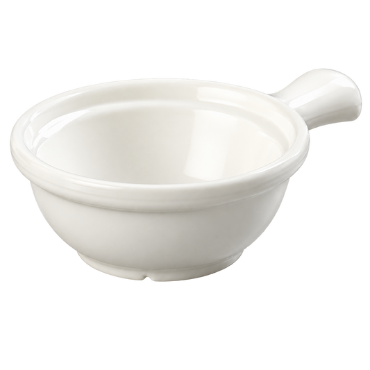 Carlisle 742002 12 oz 5-5/16" White Polycarbonate Handled Soup Bowl