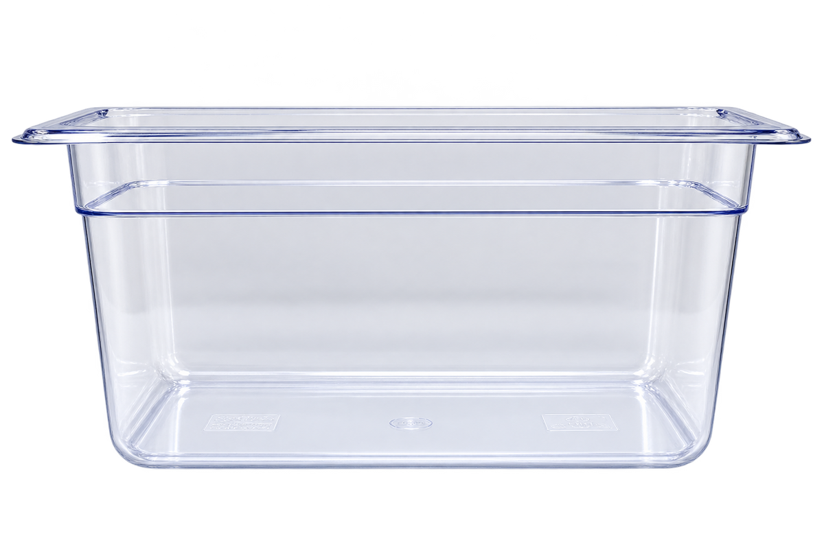 Omcan 80075 Half-size Clear Polycarbonate Food Pan with 7 7/8" Deep