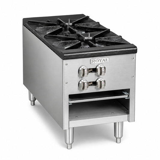 Royal RSP-18D24-NAT Natural Gas Two Burner Stock Pot