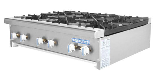 Radiance TAHP-36 36" Gas Six Burner Countertop Hot Plate